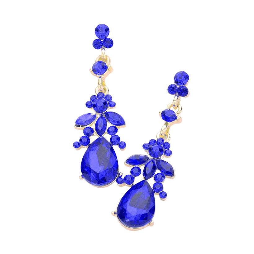Marquise Crystal Teardrop Accented Evening Earrings - Madeline Love - Flyclothing LLC