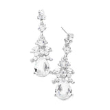 Marquise Crystal Teardrop Accented Evening Earrings - Madeline Love - Flyclothing LLC