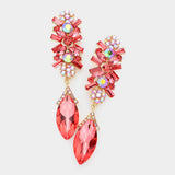 Marquise Glass Crystal Drop Evening Earrings - Madeline Love - Flyclothing LLC