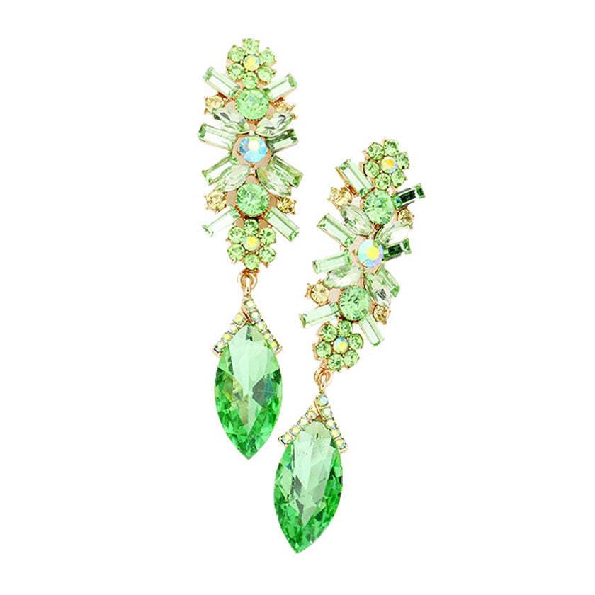 Marquise Glass Crystal Drop Evening Earrings - Madeline Love - Flyclothing LLC