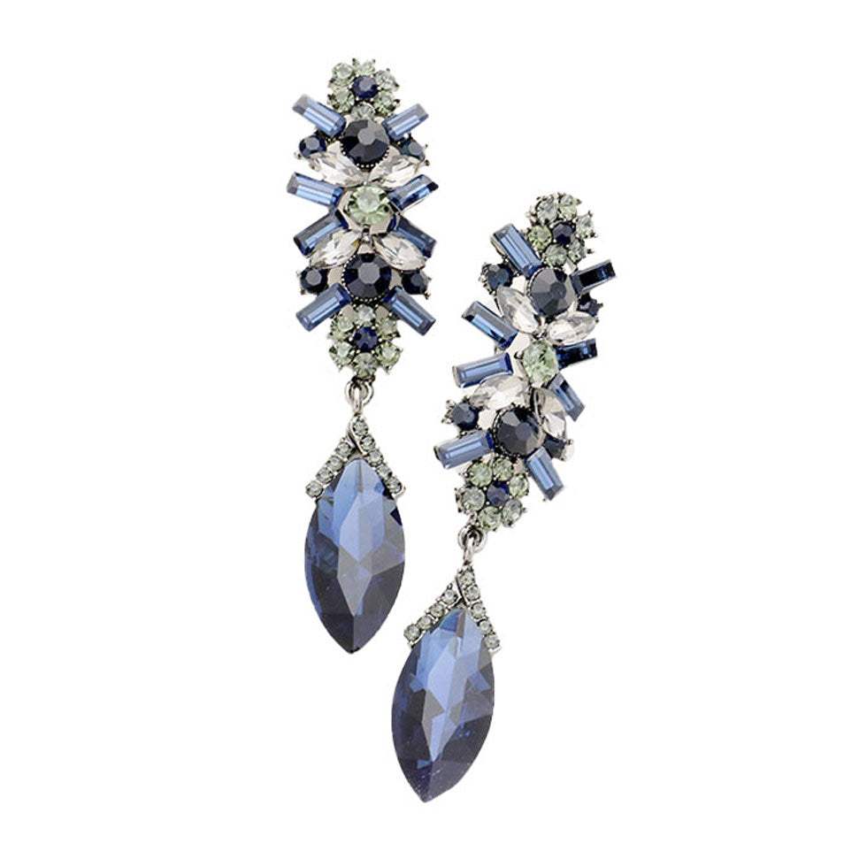 Marquise Glass Crystal Drop Evening Earrings - Madeline Love - Flyclothing LLC