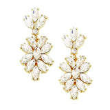 Marquise Glass Crystal Oval Cluster Vine Evening Earrings - Madeline Love - Flyclothing LLC
