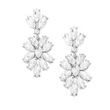 Marquise Glass Crystal Oval Cluster Vine Evening Earrings - Madeline Love - Flyclothing LLC