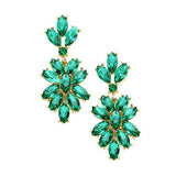 Marquise Glass Crystal Oval Cluster Vine Evening Earrings - Madeline Love - Flyclothing LLC