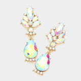 Marquise Glass Crystal Teardrop Dangle Evening Earrings - Madeline Love - Flyclothing LLC