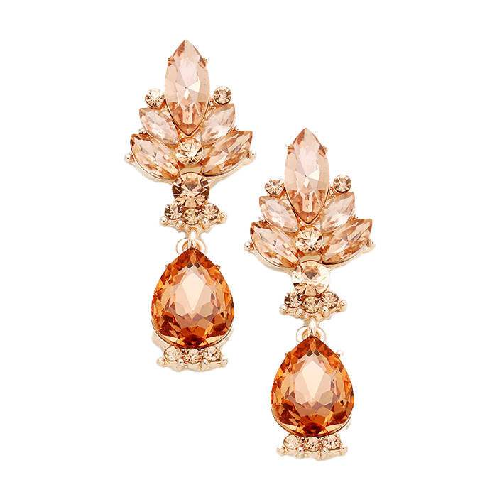 Marquise Glass Crystal Teardrop Dangle Evening Earrings - Madeline Love - Flyclothing LLC