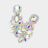 Marquise Square Stone Pointed Evening Clip On Earrings - Madeline Love - Flyclothing LLC