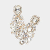 Marquise Square Stone Pointed Evening Clip On Earrings - Madeline Love - Flyclothing LLC