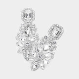 Marquise Square Stone Pointed Evening Clip On Earrings - Madeline Love - Flyclothing LLC