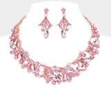 Marquise Stone Accented Leaf Evening Necklace - Madeline Love - Flyclothing LLC