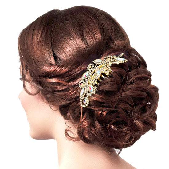 Marquise Stone Accented Rhinestone Hair Comb - Madeline Love - Flyclothing LLC