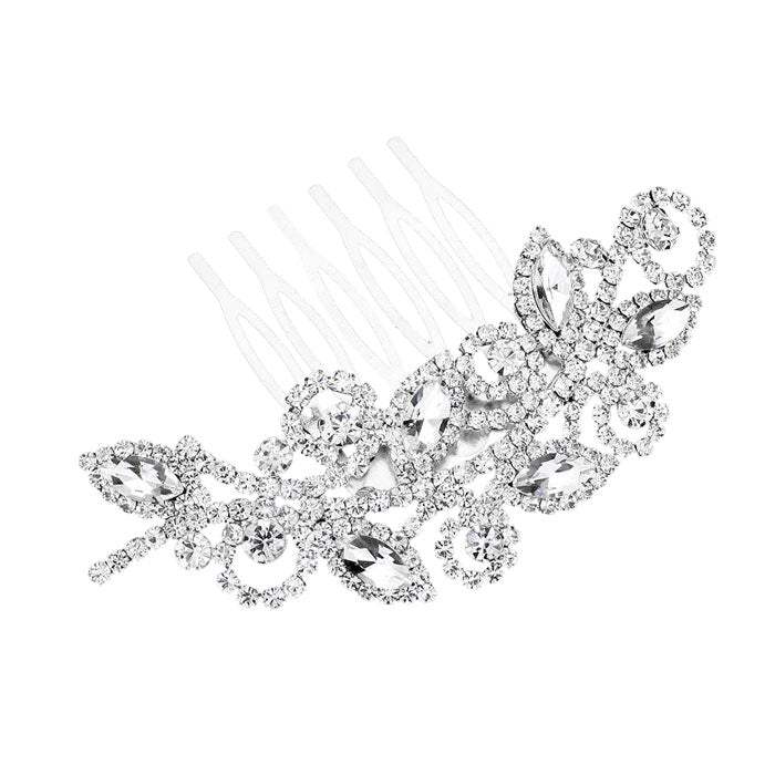Marquise Stone Accented Rhinestone Hair Comb - Madeline Love - Flyclothing LLC