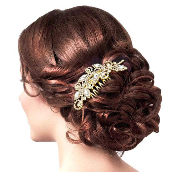 Marquise Stone Accented Rhinestone Hair Comb - Madeline Love - Flyclothing LLC