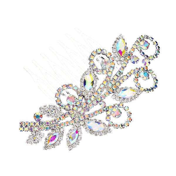 Marquise Stone Accented Wedding Bridal Rhinestone Hair Comb - Madeline Love - Flyclothing LLC