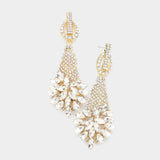 Marquise Stone Cluster Accented Evening Earrings - Madeline Love - Flyclothing LLC