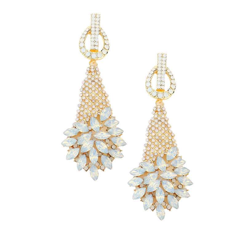 Marquise Stone Cluster Accented Evening Earrings - Madeline Love - Flyclothing LLC