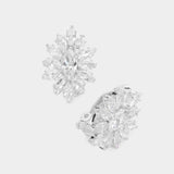 Marquise Stone Cluster Clip On Evening Earrings - Madeline Love - Flyclothing LLC