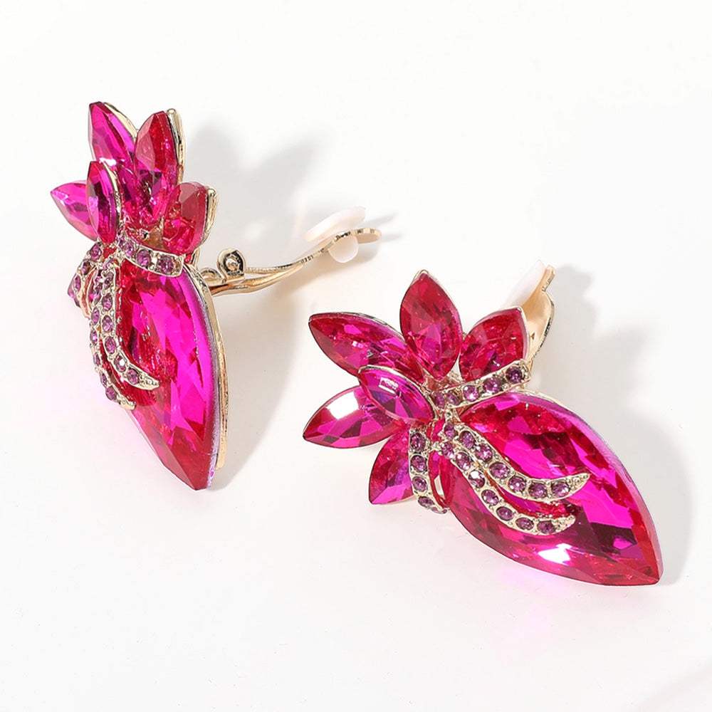 Marquise Stone Cluster Evening Clip On Earrings - Madeline Love - Flyclothing LLC