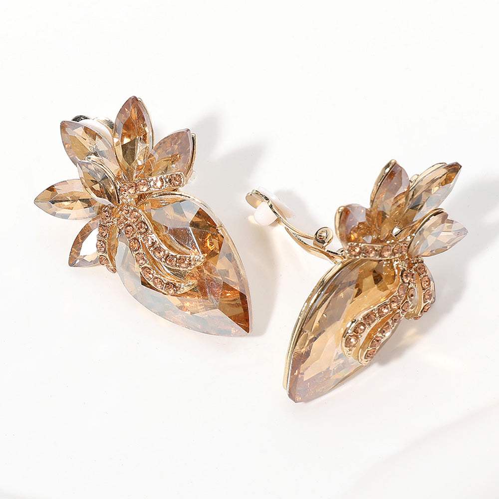 Marquise Stone Cluster Evening Clip On Earrings - Madeline Love - Flyclothing LLC