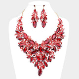 Marquise Stone Cluster Leaf Evening Necklace - Madeline Love - Flyclothing LLC