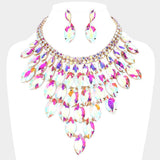 Marquise Stone Cluster Vine Evening Necklace - Madeline Love - Flyclothing LLC