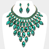 Marquise Stone Cluster Vine Evening Necklace - Madeline Love - Flyclothing LLC