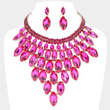 Marquise Stone Cluster Vine Evening Necklace - Madeline Love - Flyclothing LLC
