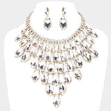 Marquise Stone Cluster Vine Evening Necklace - Madeline Love - Flyclothing LLC