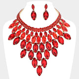 Marquise Stone Cluster Vine Evening Necklace - Madeline Love - Flyclothing LLC