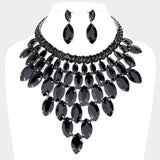 Marquise Stone Cluster Vine Evening Necklace - Madeline Love - Flyclothing LLC