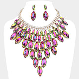 Marquise Stone Cluster Vine Evening Necklace - Madeline Love - Flyclothing LLC