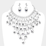 Marquise Stone Cluster Vine Evening Necklace - Madeline Love - Flyclothing LLC