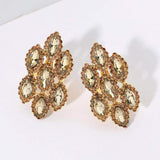 Marquise Stone Embellished Clip On Earrings - Madeline Love - Flyclothing LLC