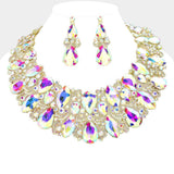 Marquise Teardrop Stone Accented Evening Necklace - Madeline Love - Flyclothing LLC
