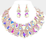 Marquise Teardrop Stone Accented Evening Necklace - Madeline Love - Flyclothing LLC