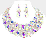 Marquise Teardrop Stone Accented Evening Necklace - Madeline Love - Flyclothing LLC