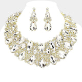 Marquise Teardrop Stone Accented Evening Necklace - Madeline Love - Flyclothing LLC