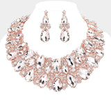 Marquise Teardrop Stone Accented Evening Necklace - Madeline Love - Flyclothing LLC