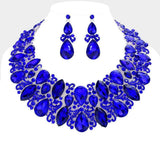 Marquise Teardrop Stone Accented Evening Necklace - Madeline Love - Flyclothing LLC