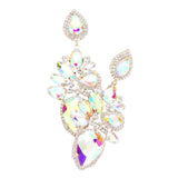 Marquise Teardrop Stone Cluster Dangle Evening Earrings - Madeline Love - Flyclothing LLC