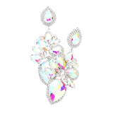 Marquise Teardrop Stone Cluster Dangle Evening Earrings - Madeline Love - Flyclothing LLC