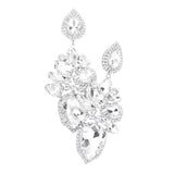 Marquise Teardrop Stone Cluster Dangle Evening Earrings - Madeline Love - Flyclothing LLC