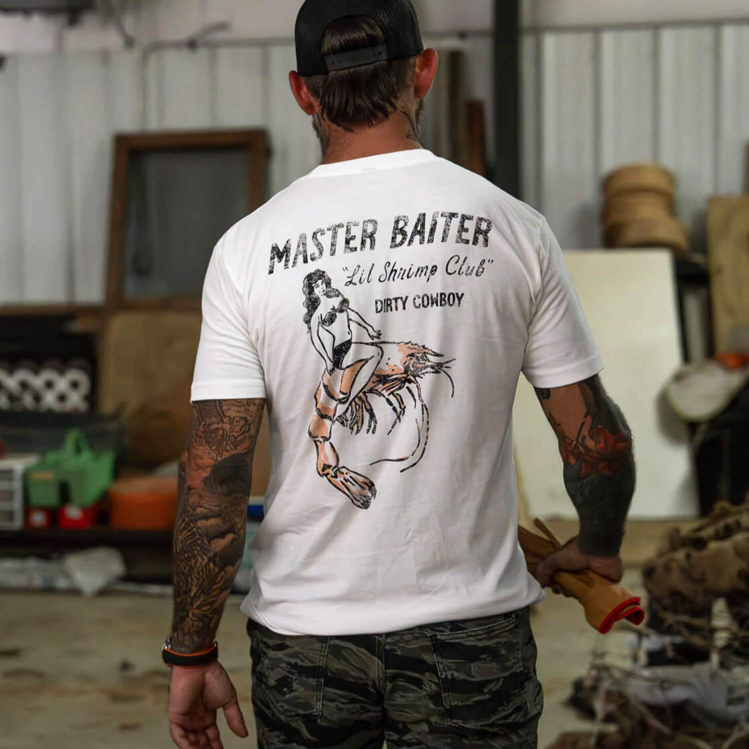 Master Baiter "Lil Shrimp Club" Men's T-Shirt - DIRTY COWBOY USA - Flyclothing LLC