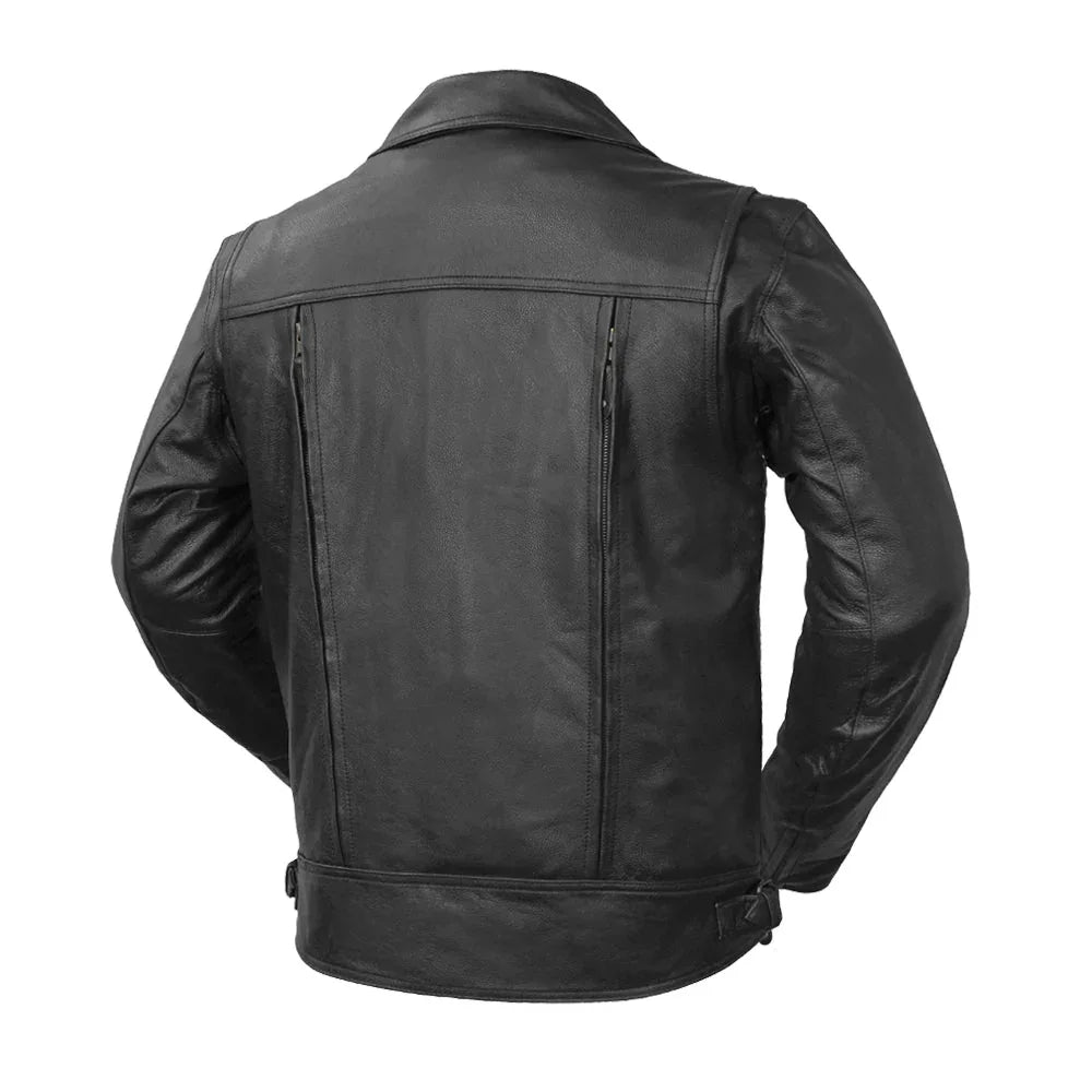 Mastermind Men's Motorcycle Leather Jacket - First Manufacturing Company - Flyclothing LLC