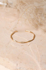 Matte Gold Twist Bangle Cuff - Boho Clothing and Accessories - Flyclothing LLC