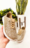 Mayo Glitter Sneaker in Gold - Naughty Monkey