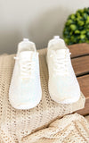 Mayo Glitter Sneakers in White - Naughty Monkey
