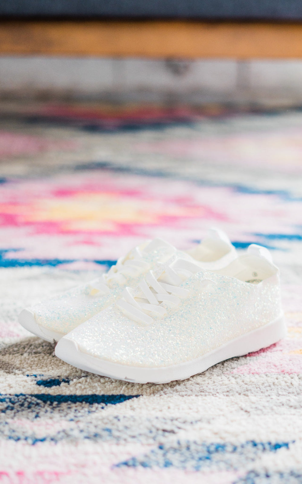 Mayo Glitter Sneakers in White - Naughty Monkey