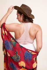 Ribbed Lace Boho Racerback Bralette Plus - Boho Clothing and Accessories - Flyclothing LLC