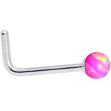 Pink 2.5mm Synthetic Opal Ball L-Shape Nose Ring - BodyCandy - Flyclothing LLC